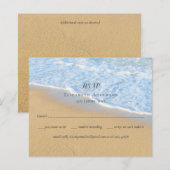Tropisch strand Initialen Sand Wedding RSVP (Voorkant / Achterkant)