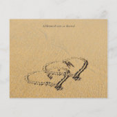 Tropisch strand Initialen Sand Wedding RSVP (Achterkant)