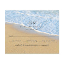 Tropisch strand Initialen Sand Wedding RSVP