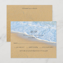 Tropisch strand Initialen Sand Wedding RSVP