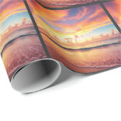 Tropisch strand inpakpapier bij zonsondergang (Rol Hoek)
