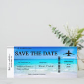 Tropisch Strand Instapass Huwelijk Save The Date (Staand voorkant)