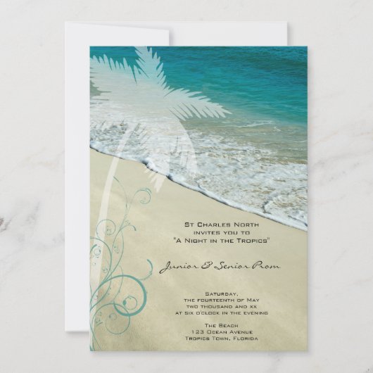 Tropisch strand Junior / Senior Prom Kaart (Voorkant)