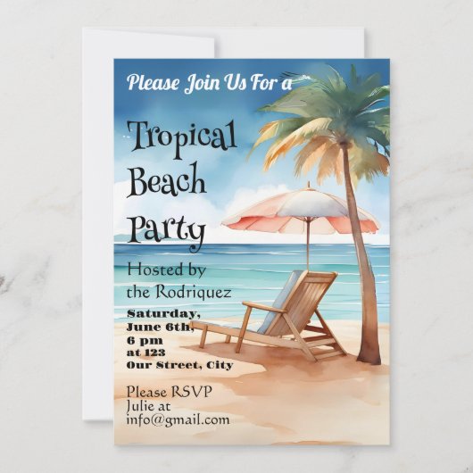 Tropisch strand kaart (Voorkant)