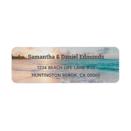 Tropisch strand Kastal Return Address Etiket (Voorkant)