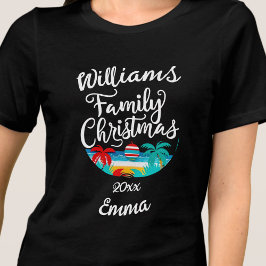 Tropisch strand Kerst familie typologie Tri-Blend Shirt