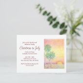Tropisch strand Kerst in juli-feest Uitnodiging Briefkaart (Staand voorkant)