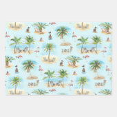 Tropisch strand Kerstbomen Inpakpapier Vel (Voorkant)