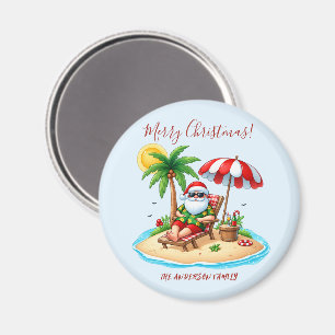 Tropisch strand & Kerstfeest met Sinterklaas Magneet