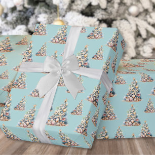 Tropisch strand Kerstmis Cadeaupapier