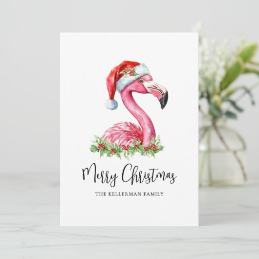 Tropisch strand Kerstmis Feestdagenkaart (Staand voorkant)