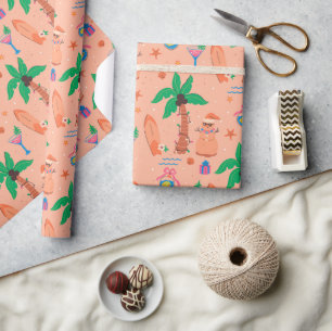 Tropisch strand Kerstmis in juli Cadeaupapier