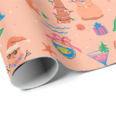 Tropisch strand Kerstmis in juli Cadeaupapier (Rol Hoek)