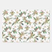 Tropisch strand Kerstmis Starfish en Holly Inpakpapier Vel (Voorkant)