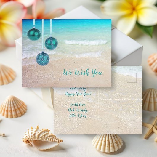 Tropisch strand Kerstversiering Briefkaart