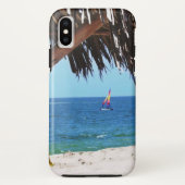 Tropisch strand kleurige zeilboot Case-Mate iPhone case (Achterkant)