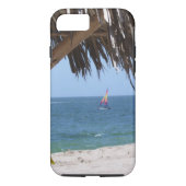 Tropisch strand kleurige zeilboot Case-Mate iPhone case (Achterkant)