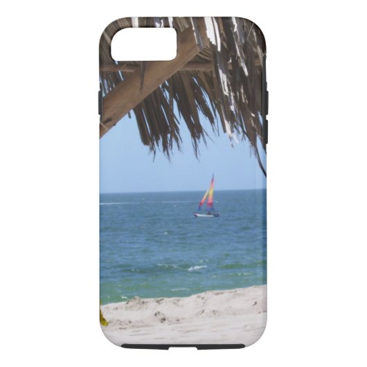 Tropisch strand kleurige zeilboot Case-Mate iPhone case (Achterkant)