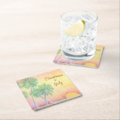 Tropisch strand Kleurrijke Kerstmis in Juli Feest Kartonnen Onderzetters (Insitu)