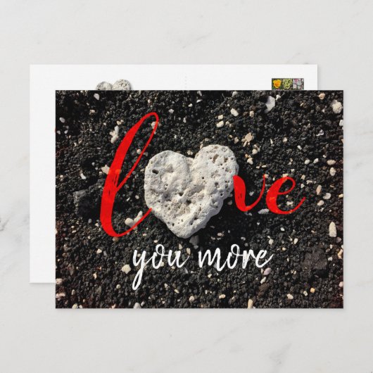 Tropisch strand koraalsteen hart hou meer van jou briefkaart (Voorkant / Achterkant)