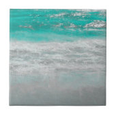 Tropisch strand kust Turquoise White Ocean Waves Tegeltje (Voorkant)