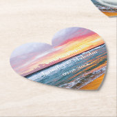 Tropisch strand Kustbestemming Zomer Bruiloft Kartonnen Onderzetters (Gekanteld)