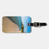 Tropisch strand landschap, Fiji Bagagelabel (Voorkant horizontaal)