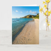 Tropisch strand Landschap Fiji Kaart (Gele Bloem)