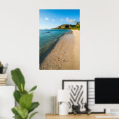 Tropisch strand landschap, Fiji Poster (Thuiskantoor)
