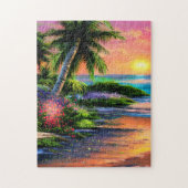 Tropisch strand landschap legpuzzel (Verticaal)