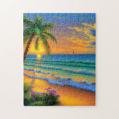 Tropisch strand landschap legpuzzel (Verticaal)