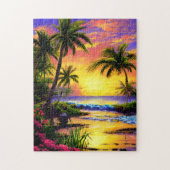 Tropisch strand landschap legpuzzel (Verticaal)