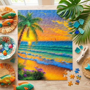 Tropisch strand landschap legpuzzel