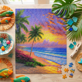 Tropisch strand landschap legpuzzel