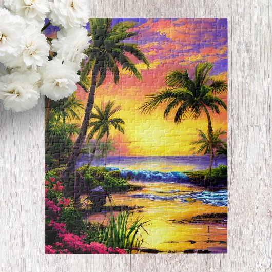 Tropisch strand landschap legpuzzel