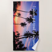 Tropisch strand landschappelijke zonsondergang strandlaken (Voorkant)