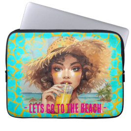 Tropisch strand, Laten we naar het strand gaan, Or Laptop Sleeve
