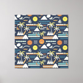 Tropisch strand leuk patroon canvas afdruk
