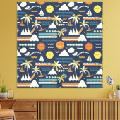 Tropisch strand leuk patroon canvas afdruk (Insitu (Woonkamer))