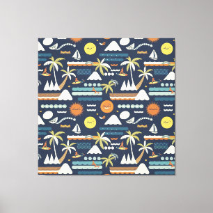 Tropisch strand leuk patroon canvas afdruk