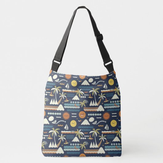 Tropisch strand leuk patroon crossbody tas (Voorkant)