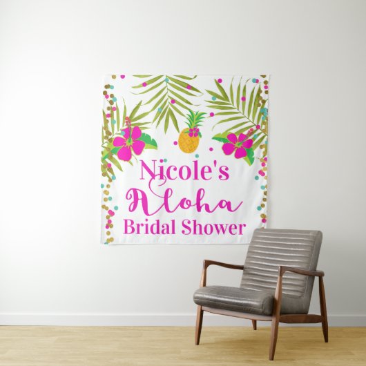 Tropisch strand luau aloha feest achtergrond wandkleed (In situ)