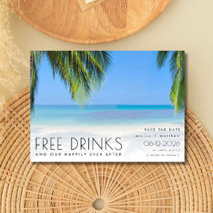 Tropisch Strand Maagdeneilanden Foto Huwelijk Save The Date