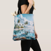 Tropisch strand Malediven Moderne bruiloft bestemm Tote Bag (Dichtbij)