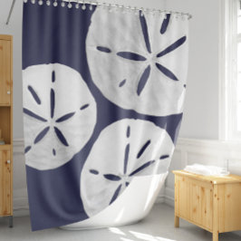 Tropisch strand Marine Blauw Wit Zand Dollar Kust Douchegordijn