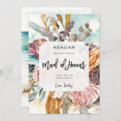 tropisch strand meid van eer voorstel kaart (Voorkant / Achterkant)