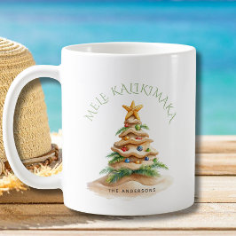 Tropisch strand Mele Kalikimaka Kerstboom Koffiemok