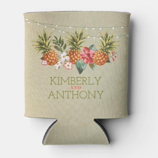 tropisch strand met anananas blikjeskoeler (Voorkant)