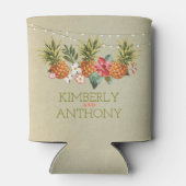 tropisch strand met anananas blikjeskoeler (Achterkant)