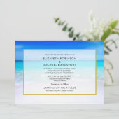 Tropisch strand met een Turquoise Zee bruiloft Kaart (Staand voorkant)